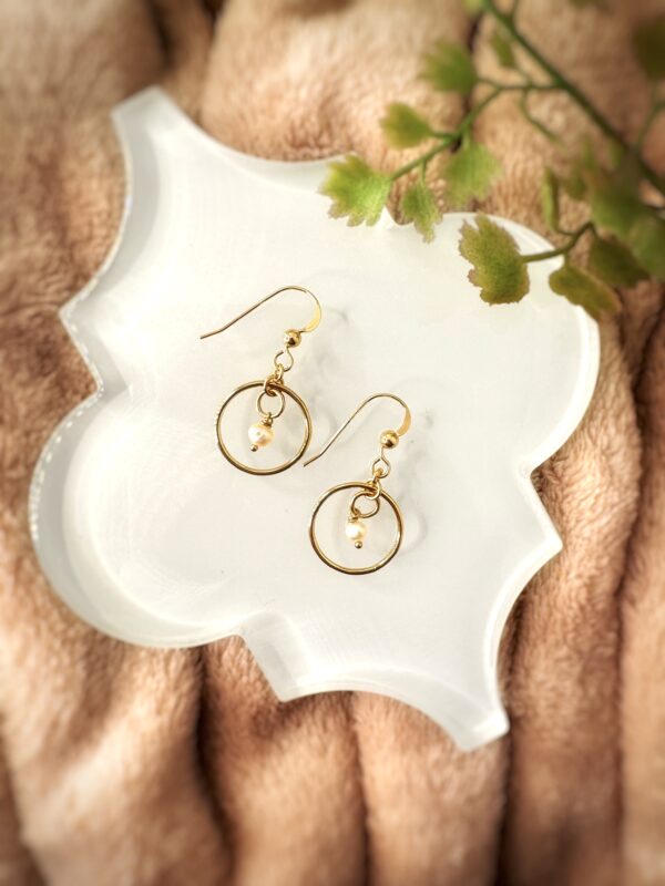 Pearl Drop+Circle Earrings (Copy)