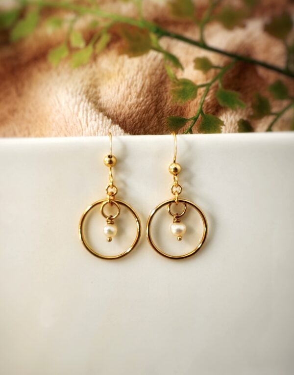 Pearl Drop+Circle Earrings (Copy) - Image 2